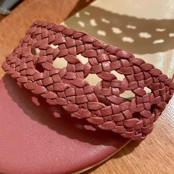 NEW! Ann Loft Dusty Rose Braided Woven Slide Sandals Size 7 - Picture 3 of 5